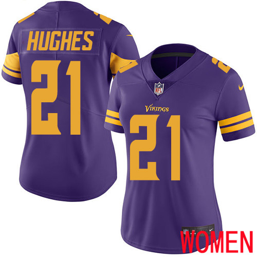 Minnesota Vikings #21 Limited Mike Hughes Purple Nike NFL Women Jersey Rush Vapor Untouchable